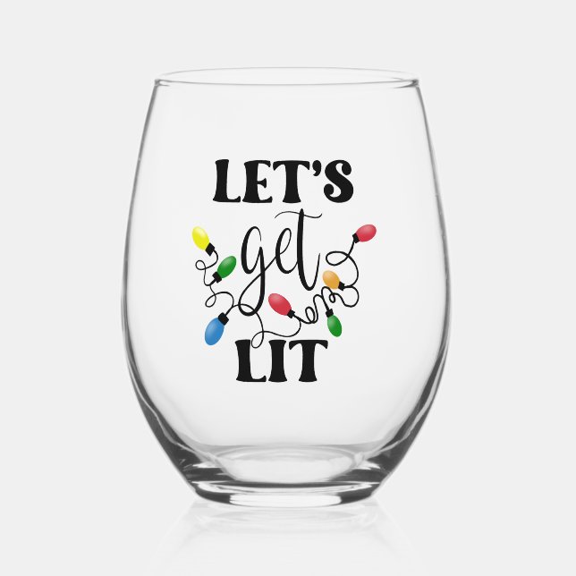 Vaso De Vino Vamos a Navidad Encendida (Anverso)