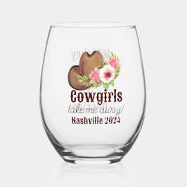 Vaso De Vino Vaquera floral rosada rugosa de personalizable