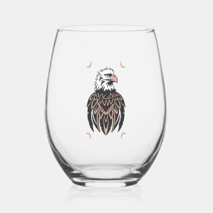 Vaso De Vino Vector de diseño de águilas 3 colores