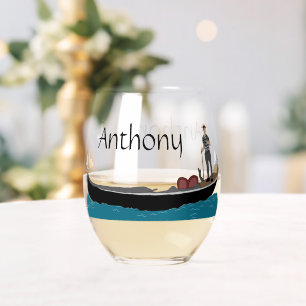 Vaso De Vino Venecia, Italia Gondola y Gondolier Personalizadas