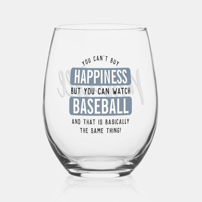 Vaso De Vino Ver el béisbol personalizado es divertido (Anverso)