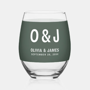 Vaso De Vino Verde oscuro Boda Moss Minimalista Modern Scandi
