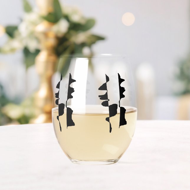 Vaso De Vino Verre à Vin Design Abstrait Dual Face (Insitu (Boda))