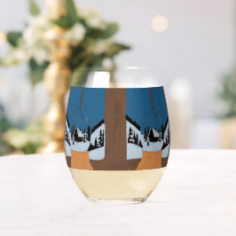 Vaso De Vino Verre à Vin Sans Pied Hivernal Boule à Neige