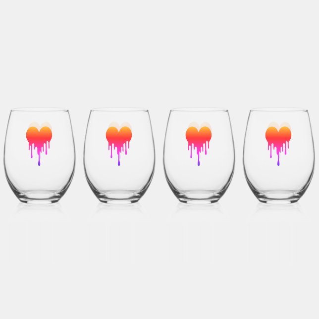 Vaso De Vino Verre Canette Drinkware Set - Small hearts, big bu (Reverso)