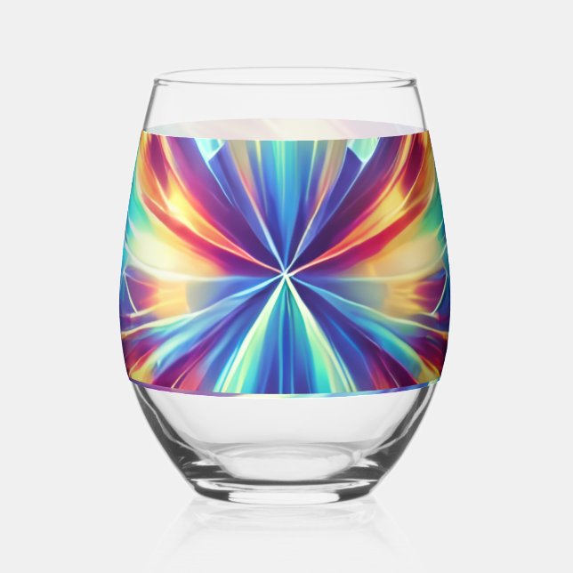 Vaso De Vino Verso cuántico - Vidrio Starburst Prismático (Anverso)