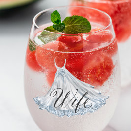 Vaso De Vino Vestido de novia azul polvoriento blanco para espo