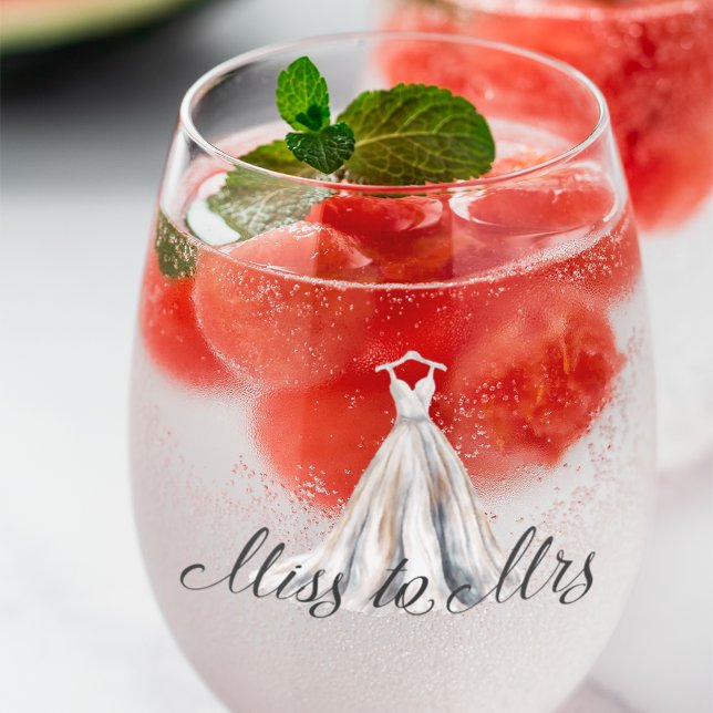 Vaso De Vino Vestido de novia de acuarela del día de la boda de (Subido por el creador)