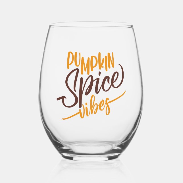 Vaso De Vino Vibes de especias de calabaza (Anverso)