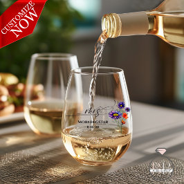 Vaso De Vino Vibrante Naranja Purple Wildflowers Sra.