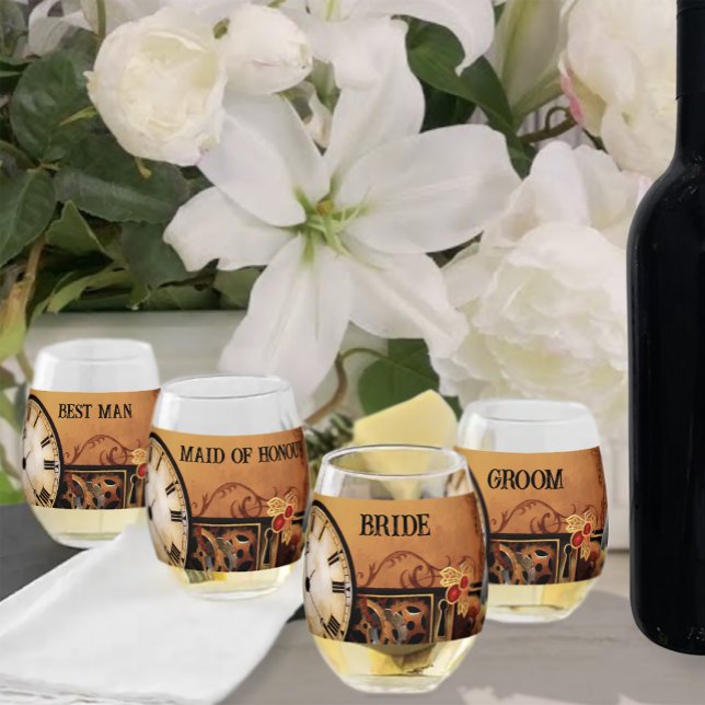 Vaso De Vino Victorian Steampunk Elegance Boda (Subido por el creador)