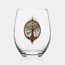 Vaso De Vino Vida Mística del Árbol
