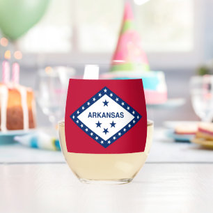 Vaso De Vino Vidrio con bandera de Arkansas, Estados Unidos