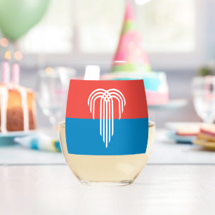 Vaso De Vino Vidrio con bandera de Kansas City, Estados Unidos