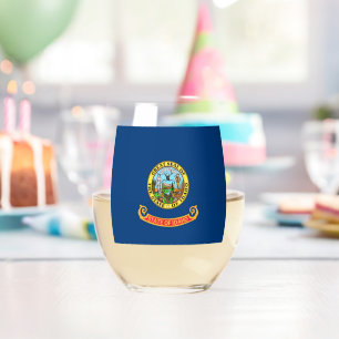 Vaso De Vino Vidrio con bandera del estado de Idaho, Estados Un