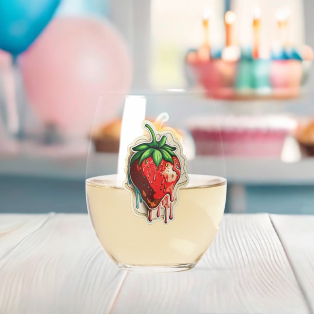 Vaso De Vino Vidrio de fresa sin cáscara (Insitu (Baby Shower))