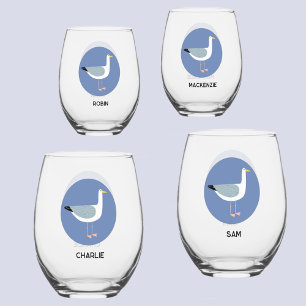 Vaso De Vino Vidrio de gaviota personalizado
