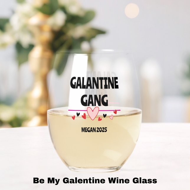 Vaso De Vino Vidrio de moda en el día de Galentine para Besti (Trendy Galentine's Day Wine Glass Decals for Besties)