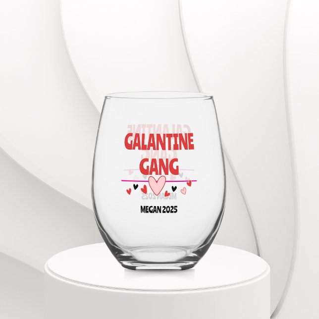 Vaso De Vino Vidrio de moda en el día de Galentine para Besti (Be My Galentine Wine Glass )