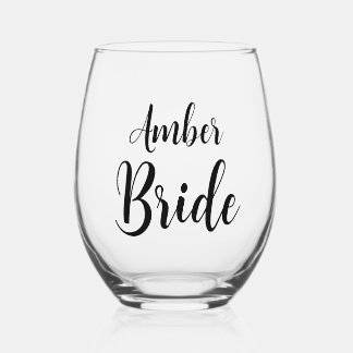 Vaso De Vino Vidrio de novia personalizado