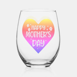 Vaso De Vino Vidrio de regalo del Día de la Madre feliz, sin ta