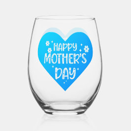Vaso De Vino Vidrio de regalo del Día de la Madre feliz, sin ta