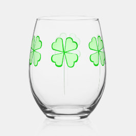 Vaso De Vino Vidrio de Shamrock Stemless