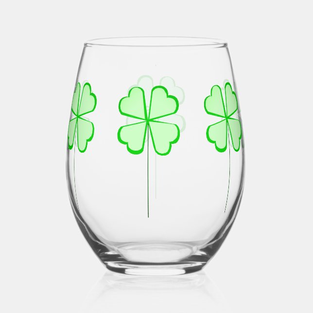 Vaso De Vino Vidrio de Shamrock Stemless (Anverso)