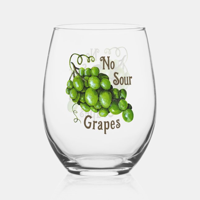 Vaso De Vino Vidrio de uvas (Reverso )
