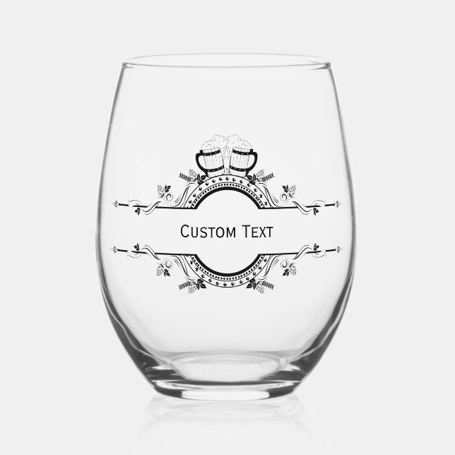 Vaso De Vino Vidrio de vino personalizado (Anverso)