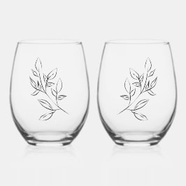 Vaso De Vino Vidrio Floral