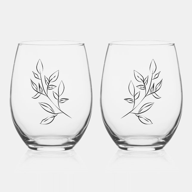 Vaso De Vino Vidrio Floral (Anverso)