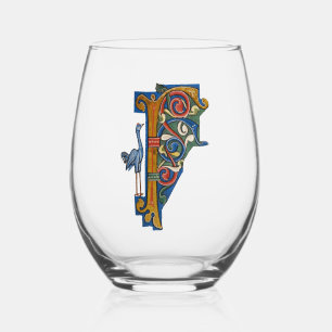 Vaso De Vino Vidrio inicial de F iluminado