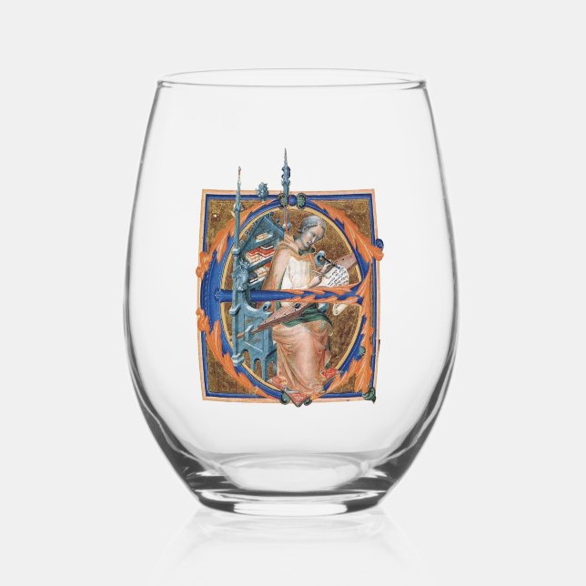 Vaso De Vino Vidrio inicial luminoso E (Anverso)