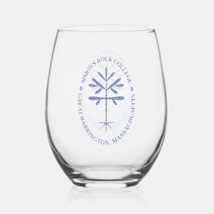 Vaso De Vino Vidrio inoxidable con sello SR en azul