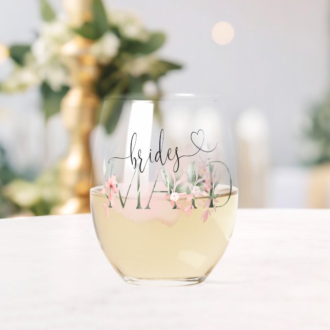 Vaso De Vino Vidrio inoxidable de Bridesmaid (Insitu (Boda))