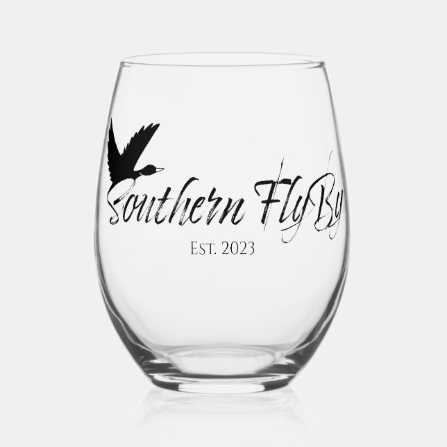 Vaso De Vino Vidrio inoxidable de Southern FlyBy LLC (Anverso)