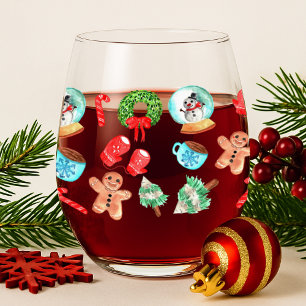 Vaso De Vino Vidrio inoxidable de vacaciones festivas