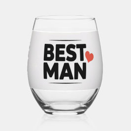 Vaso De Vino Vidrio inoxidable del corazón del mejor hombre