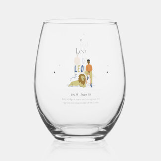 Vaso De Vino Vidrio Leo Zodiac, regalos de cumpleaños para muje