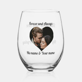Vaso De Vino Vidrio personalizado para bebidas de pareja