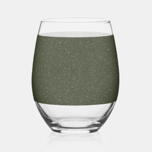 Vaso De Vino Vidrio Personalizado verde de Moss Textado