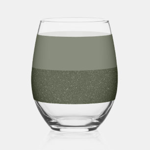 Vaso De Vino Vidrio Personalizado verde Moss de dos tonos