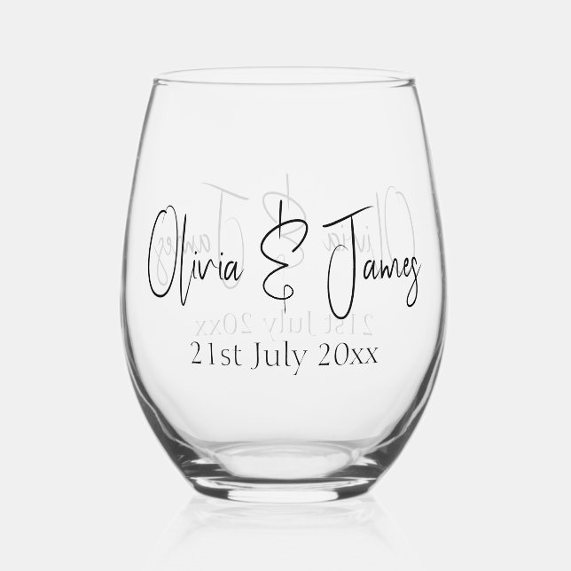 Vaso De Vino Vidrio personalizar - Regalo Boda (Anverso)