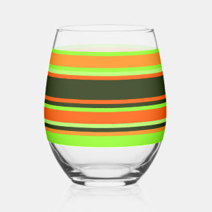 Vaso De Vino Vidrio rayado - cal, Naranja y mandarina