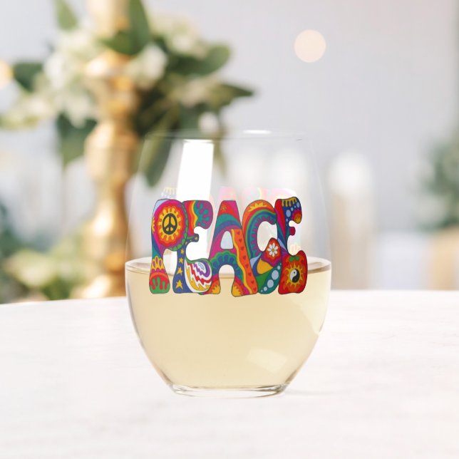 Vaso De Vino Vidrio sin Estúmulo de la Paz (Insitu (Boda))