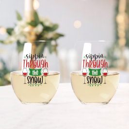 Vaso De Vino Vino de Navidad Sippin 'Through The Snow