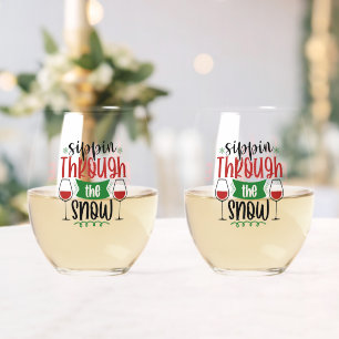 Vaso De Vino Vino de Navidad Sippin 'Through The Snow