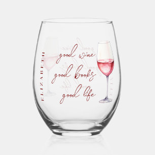 Vaso De Vino Vino Rosado Personalizado y Cita de Amante de los