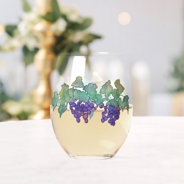 Vaso De Vino Vino Uvas Vino sin cáscara Vidrio (Insitu (Boda))